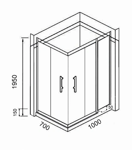 Душевой уголок Parly Quadro QZ71S с поддоном Душевой уголок Parly Quadro QZ71S с поддоном