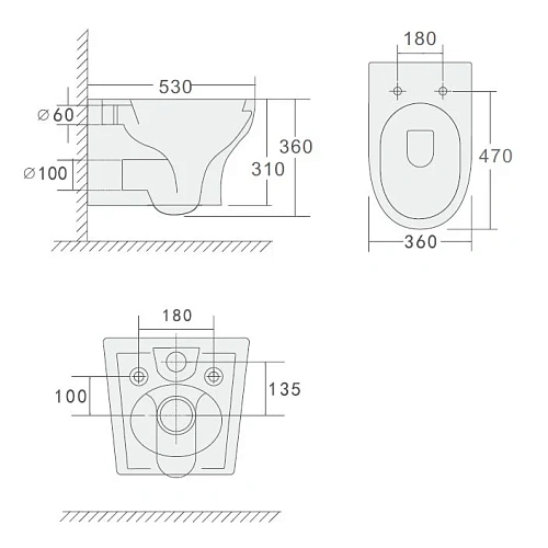Унитаз подвесной Boheme FIORE 978-SET-MW белый матовый c крышкой Унитаз подвесной Boheme FIORE 978-SET-MW белый матовый c крышкой