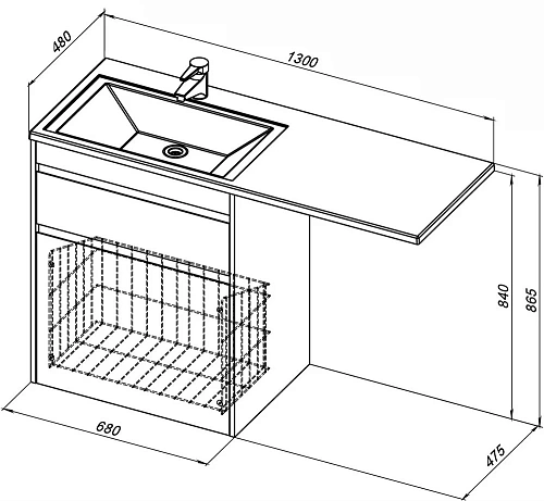 Тумба под раковину Aquanet Токио 68 белый (напольная, 1 ящик) 00239291 Тумба под раковину Aquanet Токио 68 белый (напольная, 1 ящик) 00239291