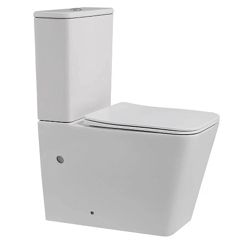 Унитаз напольный ABBER Rechteck AC1210 компакт белый, безободковый с крышкой микролифт Унитаз напольный ABBER Rechteck AC1210 компакт белый, безободковый с крышкой микролифт