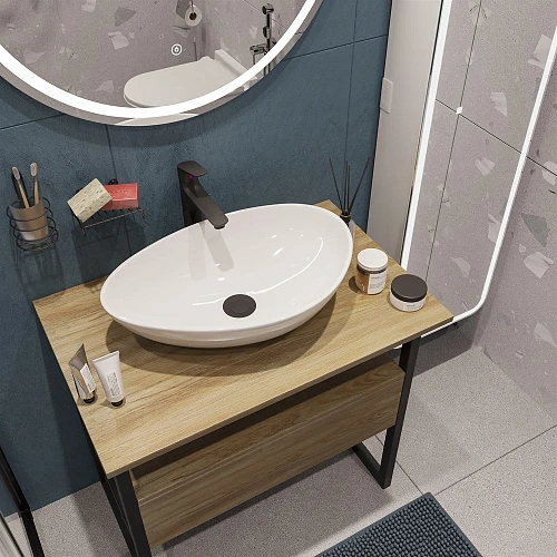 Комплект мебели DIWO Элиста 80 светлое дерево со столешницей светлое дерево, раковина Moduo 55 Leaf 567985 Комплект мебели DIWO Элиста 80 светлое дерево со столешницей светлое дерево, раковина Moduo 55 Leaf 567985