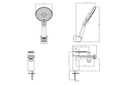 Смеситель на борт ванны Aquatek НИКА AQ1844MB черный матовый Смеситель на борт ванны Aquatek НИКА AQ1844MB черный матовый