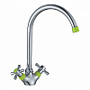 Картинка анонса товара «смеситель для кухни decoroom dr46028-green с высоким повортным изливом»