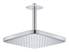 Картинка анонса товара «верхний душ grohe tempesta 250 cube, квадратный + душевой кронштейн потолочный 142 мм, хром (2668300 26683000»