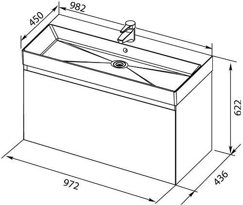 Тумба под раковину Aquanet Йорк 100 белый 00202091 Тумба под раковину Aquanet Йорк 100 белый 00202091