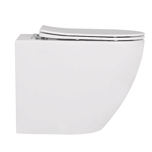 Унитаз приставной ABBER Bequem AC1111 белый, безободковый с крышкой микролифт Унитаз приставной ABBER Bequem AC1111 белый, безободковый с крышкой микролифт