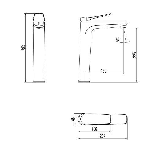 Смеситель для раковины Lemark Bronx LM3709BL, черный Смеситель для раковины Lemark Bronx LM3709BL, черный