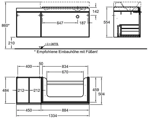 Тумба под раковину Geberit Citterio 500.568.JI.1 133,4 см Тумба под раковину Geberit Citterio 500.568.JI.1 133,4 см