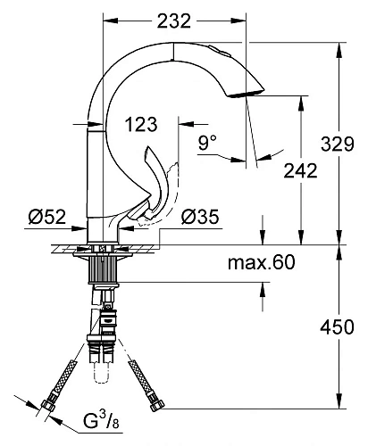 Смеситель для кухни Grohe K4 33782000 Смеситель для кухни Grohe K4 33782000