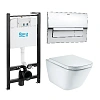 Комплект Roca The Gap Pack 893104100 Унитаз подвесной , инсталляция , кнопка смыва , сиденье Комплект Roca The Gap Pack 893104100 Унитаз подвесной , инсталляция , кнопка смыва , сиденье