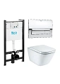Комплект Roca The Gap Pack 893104100 Унитаз подвесной , инсталляция , кнопка смыва , сиденье Комплект Roca The Gap Pack 893104100 Унитаз подвесной , инсталляция , кнопка смыва , сиденье