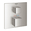 Картинка анонса товара «смеситель для душа grohtherm cube, квадратная розетка, суперсталь (24154dc0) термостат»