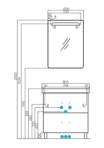 Тумба под раковину Aquaton Америна 80 Н темно-коричневая 1A169401AM430 Тумба под раковину Aquaton Америна 80 Н темно-коричневая 1A169401AM430