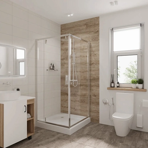 Душевой уголок Niagara Nova NG-6601-08 (90x90x195) квадратная, распаш, профиль хром, стекло прозрачное (6мм) 660108111 Душевой уголок Niagara Nova NG-6601-08 (90x90x195) квадратная, распаш, профиль хром, стекло прозрачное (6мм) 660108111