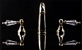 Смеситель для раковины Boheme SWAROVSKI 297-BSW на 3 отверстия, ручки черные Смеситель для раковины Boheme SWAROVSKI 297-BSW на 3 отверстия, ручки черные