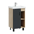 Тумба под раковину Onika Тимбер 50 см 105035 напольная, серая мат./дуб сонома (для Фостер 50) Тумба под раковину Onika Тимбер 50 см 105035 напольная, серая мат./дуб сонома (для Фостер 50)