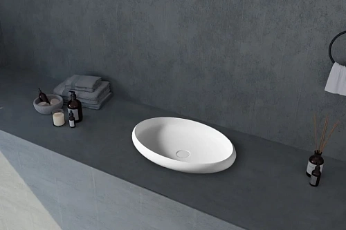 Раковина ABBER Stein AS2614 накладная, белая матовая Раковина ABBER Stein AS2614 накладная, белая матовая