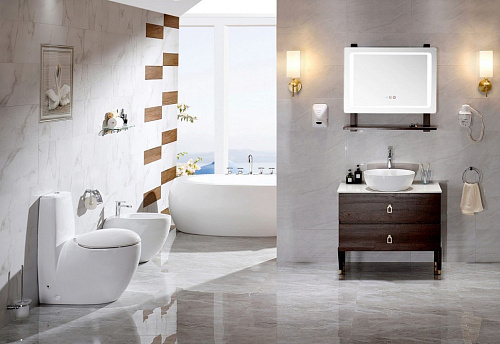 Унитаз напольный CeramaLux 2451 с сиденьем Унитаз напольный CeramaLux 2451 с сиденьем