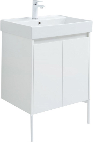 Тумба под раковину Aquanet Nova Lite 60 белый глянец (2 дверцы) 00298847 Тумба под раковину Aquanet Nova Lite 60 белый глянец (2 дверцы) 00298847