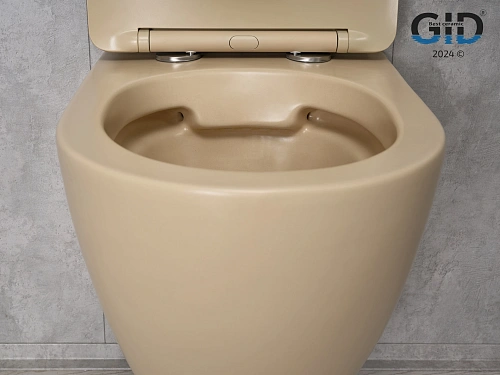 Унитаз подвесной Gid Sr2198 62210Y светло-коричневый матовый 49x36x35.5 с крышкой микролифт Унитаз подвесной Gid Sr2198 62210Y светло-коричневый матовый 49x36x35.5 с крышкой микролифт