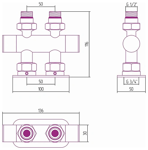 Вентиль Сунержа прямой скрытый-скрытый EU50 051-1417-1234 Состаренная латунь Вентиль Сунержа прямой скрытый-скрытый EU50 051-1417-1234 Состаренная латунь