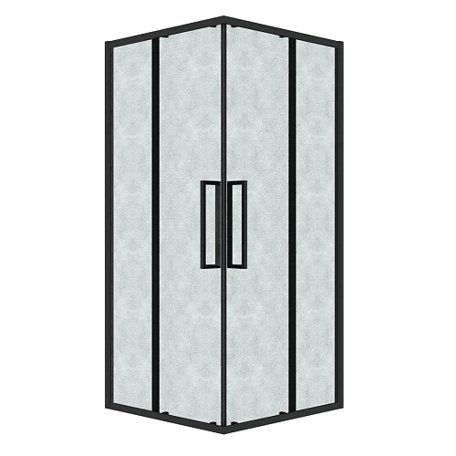 Душевой уголок GROSSMAN Cosmo 300.K33.02.9090.21.02 (90x90x195) квадрат,раздвижн,черн. матов,стекло шиншилла Душевой уголок GROSSMAN Cosmo 300.K33.02.9090.21.02 (90x90x195) квадрат,раздвижн,черн. матов,стекло шиншилла