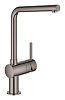 Картинка анонса товара «смеситель для кухни grohe minta однорычажный, поворотный l-образный излив, темный графит глянец (313 31375a00»