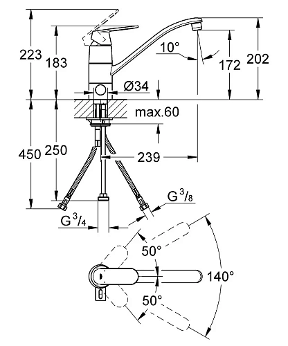 Смеситель для кухни GROHE Eurosmart Cosmopolitan, хром (31161000) Смеситель для кухни GROHE Eurosmart Cosmopolitan, хром (31161000)