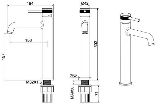 Смеситель для раковины Allen Brau Priority 5.31002-BN Смеситель для раковины Allen Brau Priority 5.31002-BN