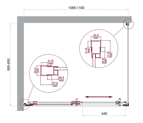 Душевой уголок BelBagno LUCE-AH-1-110/90-C-Cr Душевой уголок BelBagno LUCE-AH-1-110/90-C-Cr