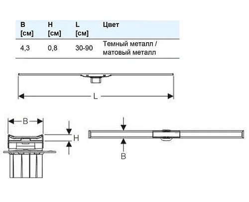 Решетка Geberit CleanLine 154.450.KS.1 Решетка Geberit CleanLine 154.450.KS.1