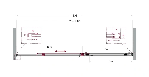 Душевая дверь BelBagno SOFT_CLOSE-2-BF-1-180-C-GM 180 см, профиль оружейная сталь, стекло прозрачное Душевая дверь BelBagno SOFT_CLOSE-2-BF-1-180-C-GM 180 см, профиль оружейная сталь, стекло прозрачное
