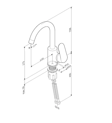 Смеситель для раковины AM.PM Like F8002700 хром Смеситель для раковины AM.PM Like F8002700 хром