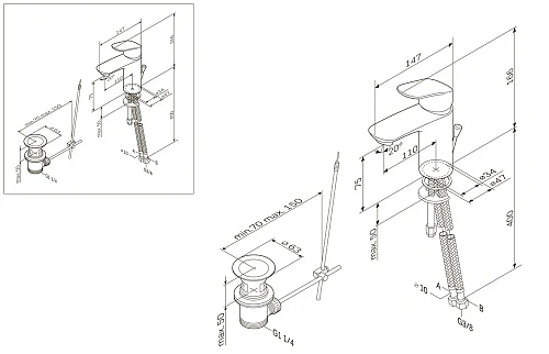 Смеситель для раковины AM.PM Like F8092116 с донным клапаном, хром Смеситель для раковины AM.PM Like F8092116 с донным клапаном, хром