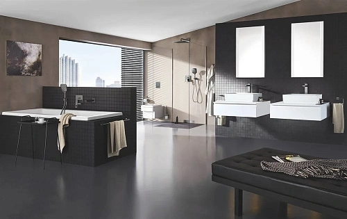Смеситель для ванны Grohe Grohtherm SmartControl, квадратная розетка, термостатический, 2 кнопки упр 29124AL0 Смеситель для ванны Grohe Grohtherm SmartControl, квадратная розетка, термостатический, 2 кнопки упр 29124AL0