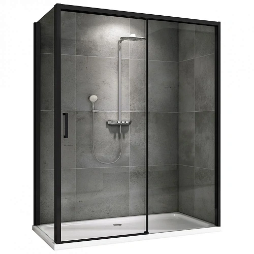 Душевой уголок ABBER Komfort AG93140B-S102B 140x100 см универсальный, профиль черный, стекло прозрачное Душевой уголок ABBER Komfort AG93140B-S102B 140x100 см универсальный, профиль черный, стекло прозрачное