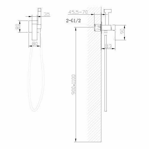 Гигиенический душ ABBER Wasserfall AF8625G золото матовое Гигиенический душ ABBER Wasserfall AF8625G золото матовое