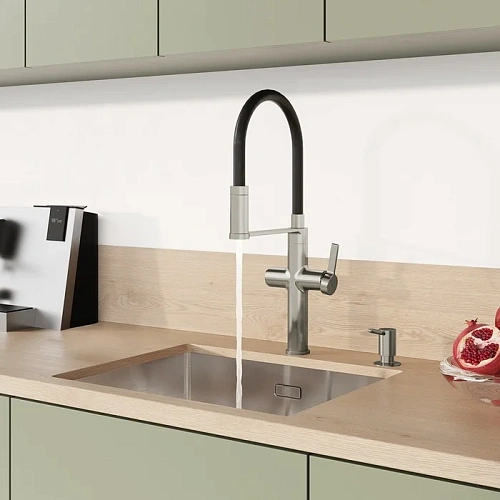 Смеситель для кухни IDDIS Ikon (IKNBNFFi05) под фильтр с гибким изливом, сатин Смеситель для кухни IDDIS Ikon (IKNBNFFi05) под фильтр с гибким изливом, сатин