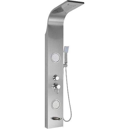 Душевая панель Ceruttispa TWIN BR CT9988 из нержавеющей стали с форсунками, матовая нержавеющая сталь Душевая панель Ceruttispa TWIN BR CT9988 из нержавеющей стали с форсунками, матовая нержавеющая сталь
