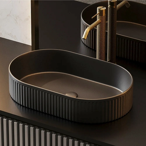 Раковина ABBER Bequem AC2116MB накладная черная матовая Раковина ABBER Bequem AC2116MB накладная черная матовая