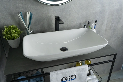 Раковина Gid N9122 51124 накладная белая 71x40x14 Раковина Gid N9122 51124 накладная белая 71x40x14