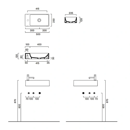 Раковина Catalano Premium 0220520001 50x25, белый глянцевый Раковина Catalano Premium 0220520001 50x25, белый глянцевый