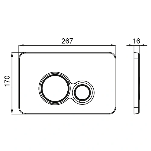 Клавиша смыва BETTOSERB TWIN 40006462 хром матовый Клавиша смыва BETTOSERB TWIN 40006462 хром матовый