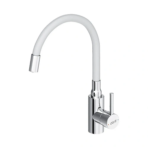 Смеситель для кухни Dorff Logic D3007633 с гибким изливом, белый Смеситель для кухни Dorff Logic D3007633 с гибким изливом, белый