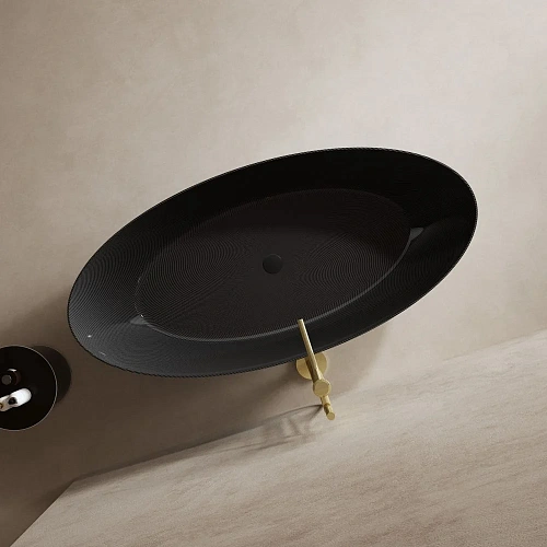 Ванна отдельностоящая ABBER AK9002-1.8 180x85 универсальная, черная, карбоновая Ванна отдельностоящая ABBER AK9002-1.8 180x85 универсальная, черная, карбоновая