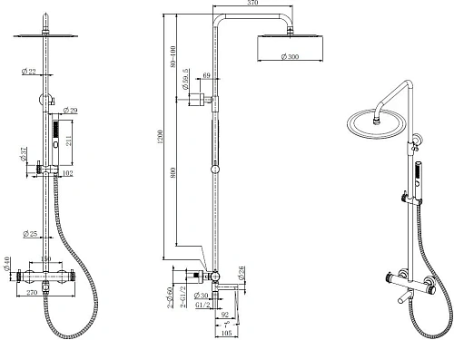 Душевая система Allen Brau Priority 5.31T10-00 хром Душевая система Allen Brau Priority 5.31T10-00 хром