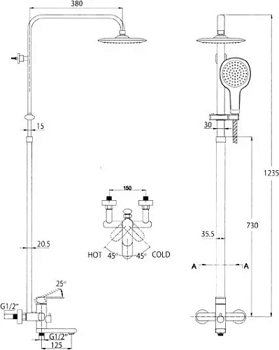 Душевая система Kaiser 36182 Душевая система Kaiser 36182