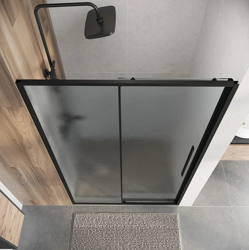 Душевая дверь Niagara Nova NG-84-L13CHB (130х195) черный матовый, раздвижная влево, стекло шиншилла Душевая дверь Niagara Nova NG-84-L13CHB (130х195) черный матовый, раздвижная влево, стекло шиншилла