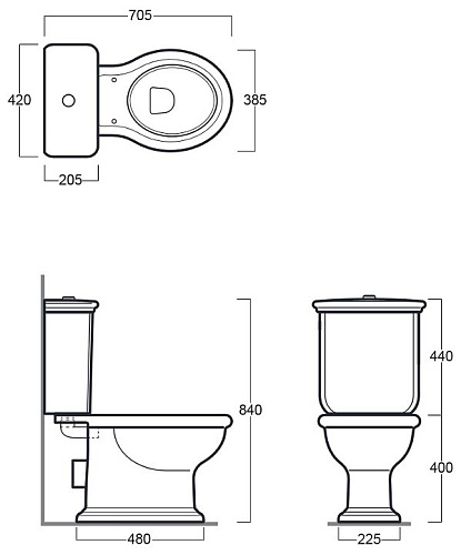Унитаз напольный Simas Lante LA 08, компакт бронза D25 bronze Унитаз напольный Simas Lante LA 08, компакт бронза D25 bronze