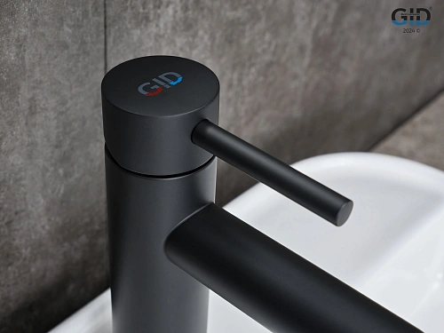 Смеситель для раковины Gid Berlin SS080-BM-K SS080BMK черный матовый Смеситель для раковины Gid Berlin SS080-BM-K SS080BMK черный матовый